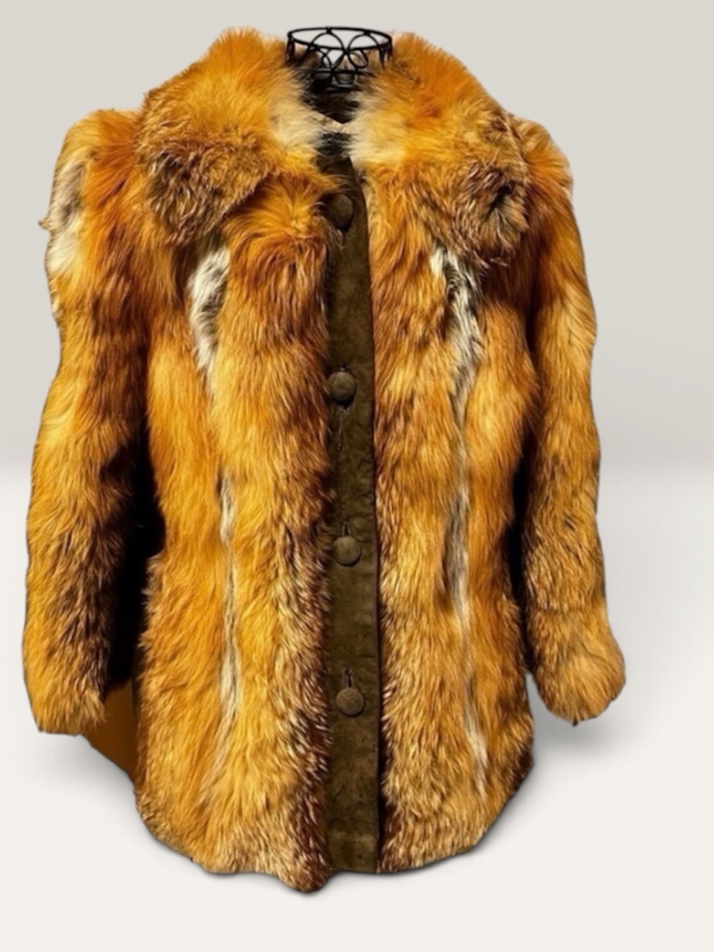 VINTAGE GENUINE FUR COAT LUXURY FURS BY MANNIS SIZE M Button Up Gorgeous - Picture 4 of 14